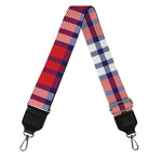 Blue Red And White USA Plaid Print Bag Strap