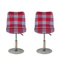 Blue Red And White USA Plaid Print Bar Stool Covers