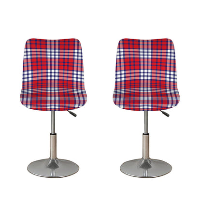 Blue Red And White USA Plaid Print Bar Stool Covers
