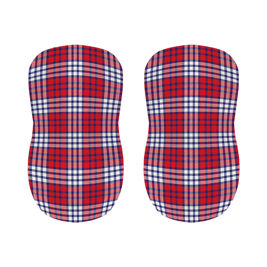 Blue Red And White USA Plaid Print Bar Stool Covers