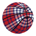 Blue Red And White USA Plaid Print Basketball