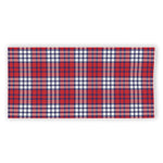 Blue Red And White USA Plaid Print Beach Towel
