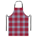 Blue Red And White USA Plaid Print Bib Apron With Pocket