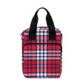 Blue Red And White USA Plaid Print Bible Tote Bag