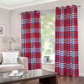 Blue Red And White USA Plaid Print Dimout Grommet Curtains