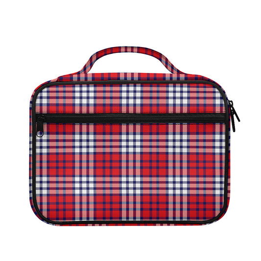 Blue Red And White USA Plaid Print Briefcase Bible Bag