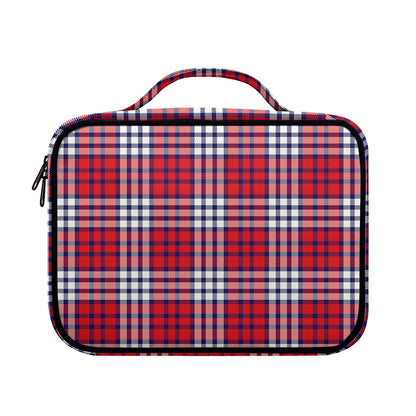 Blue Red And White USA Plaid Print Briefcase Bible Bag