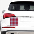 Blue Red And White USA Plaid Print Car Sticker