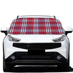 Blue Red And White USA Plaid Print Car Windshield Snow Cover