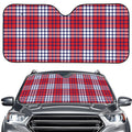 Blue Red And White USA Plaid Print Car Windshield Sun Shade