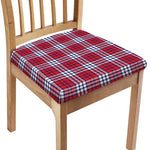 Blue Red And White USA Plaid Print Chair Cushion Cover
