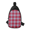 Blue Red And White USA Plaid Print Sling Bag