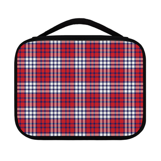 Blue Red And White USA Plaid Print Classic Bible Case