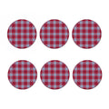 Blue Red And White USA Plaid Print Coaster Set