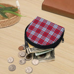 Blue Red And White USA Plaid Print Coin Purse