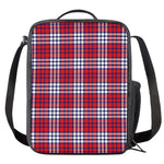 Blue Red And White USA Plaid Print Crossbody Lunch Bag