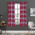 Blue Red And White USA Plaid Print Grommet Curtain Panels