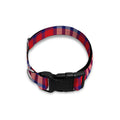 Blue Red And White USA Plaid Print Dog Collar