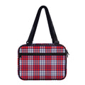 Blue Red And White USA Plaid Print Double Strap Bible Bag