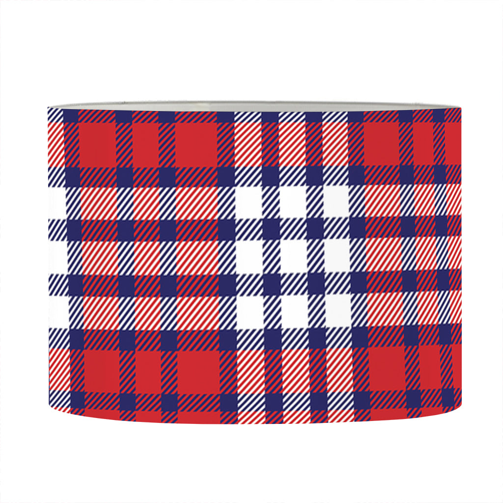 Blue Red And White USA Plaid Print Drum Lamp Shade