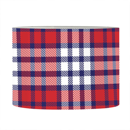 Blue Red And White USA Plaid Print Drum Lamp Shade