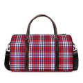 Blue Red And White USA Plaid Print Duffel Bag