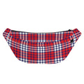 Blue Red And White USA Plaid Print Fanny Pack