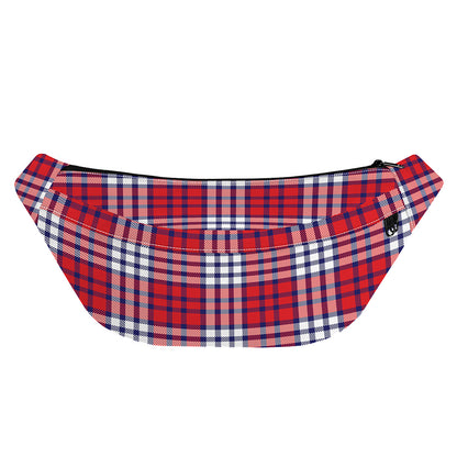 Blue Red And White USA Plaid Print Fanny Pack