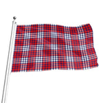 Blue Red And White USA Plaid Print Flag