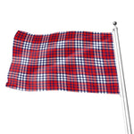 Blue Red And White USA Plaid Print Flag