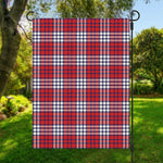 Blue Red And White USA Plaid Print Garden Flag