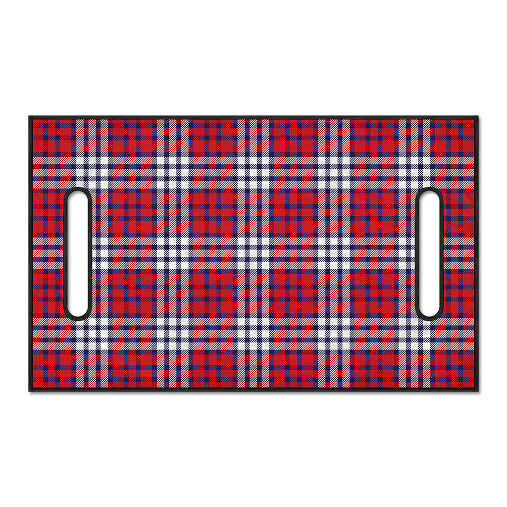 Blue Red And White USA Plaid Print Golf Cart Seat Cover
