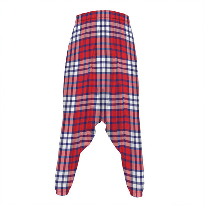 Blue Red And White USA Plaid Print Hammer Pants