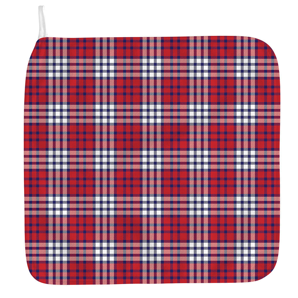Blue Red And White USA Plaid Print Hand Towel