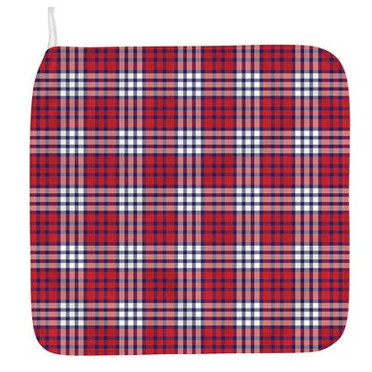Blue Red And White USA Plaid Print Hand Towel