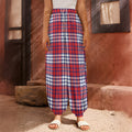 Blue Red And White USA Plaid Print Harem Pants