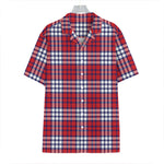 Blue Red And White USA Plaid Print Hawaiian Shirt