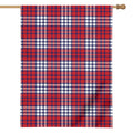 Blue Red And White USA Plaid Print House Flag