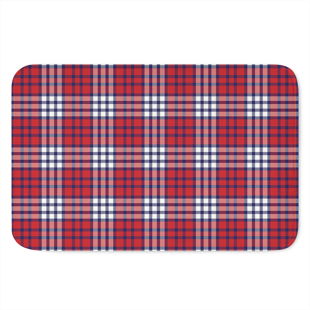 Blue Red And White USA Plaid Print Indoor Door Mat