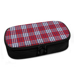 Blue Red And White USA Plaid Print Insulin Cooler Travel Case