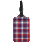 Blue Red And White USA Plaid Print Luggage Tag