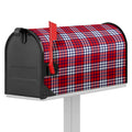 Blue Red And White USA Plaid Print Mailbox Cover
