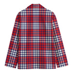 Blue Red And White USA Plaid Print Men's Blazer
