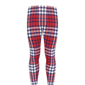 Blue Red And White USA Plaid Print Men's Leggings