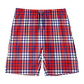 Blue Red And White USA Plaid Print Men's Swim Trunks