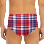Blue Red And White USA Plaid Print Men's Triangle Swim Briefs