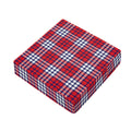 Blue Red And White USA Plaid Print Outdoor Seat Cushion Cover