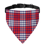 Blue Red And White USA Plaid Print Over The Collar Dog Bandana