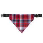 Blue Red And White USA Plaid Print Over The Collar Dog Bandana