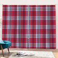 Blue Red And White USA Plaid Print Pencil Pleat Curtains